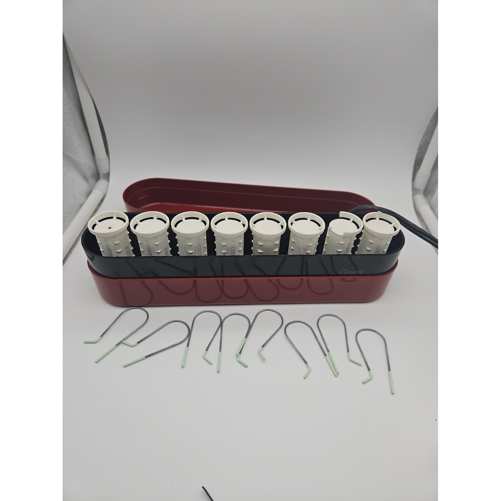 VTG Clairol Hot Rollers Heated Set PTC-8 W/ 8 Curlers & 8 Clips/ U pins TESTED